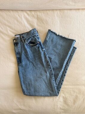 Zara High-Rise Light Blue Straight Jeans
